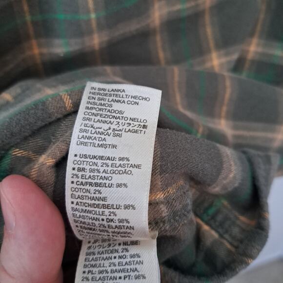 GOODTHREADS Green Plaid Button Down Long Sleeve Men's Large Tall - Picture 5 of 6